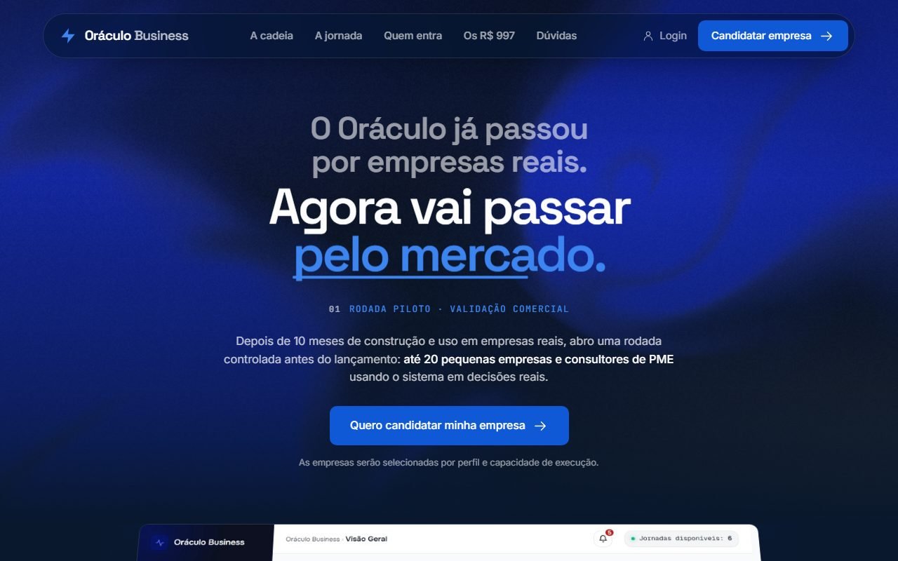 Oráculo Business no navegador