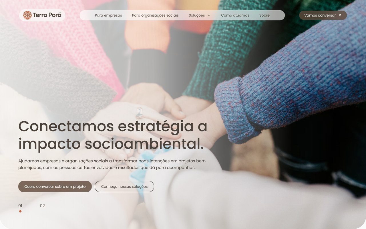 Site da Terra Porã no navegador
