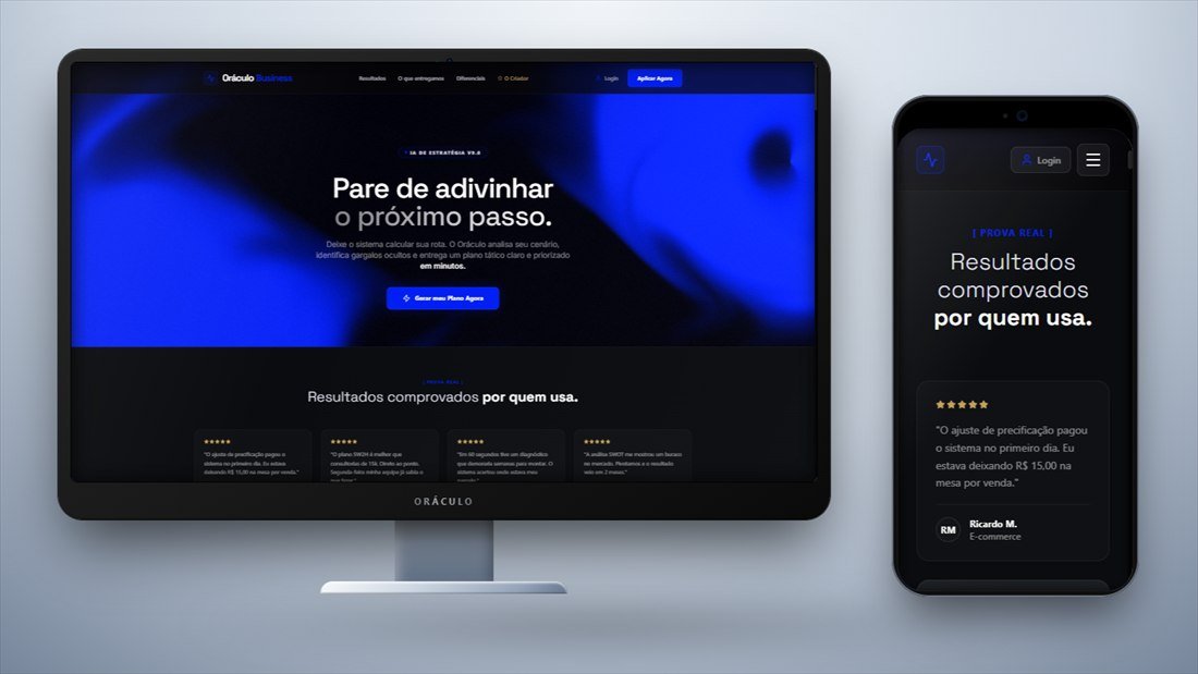 Tela de um sistema de gestão construído do zero